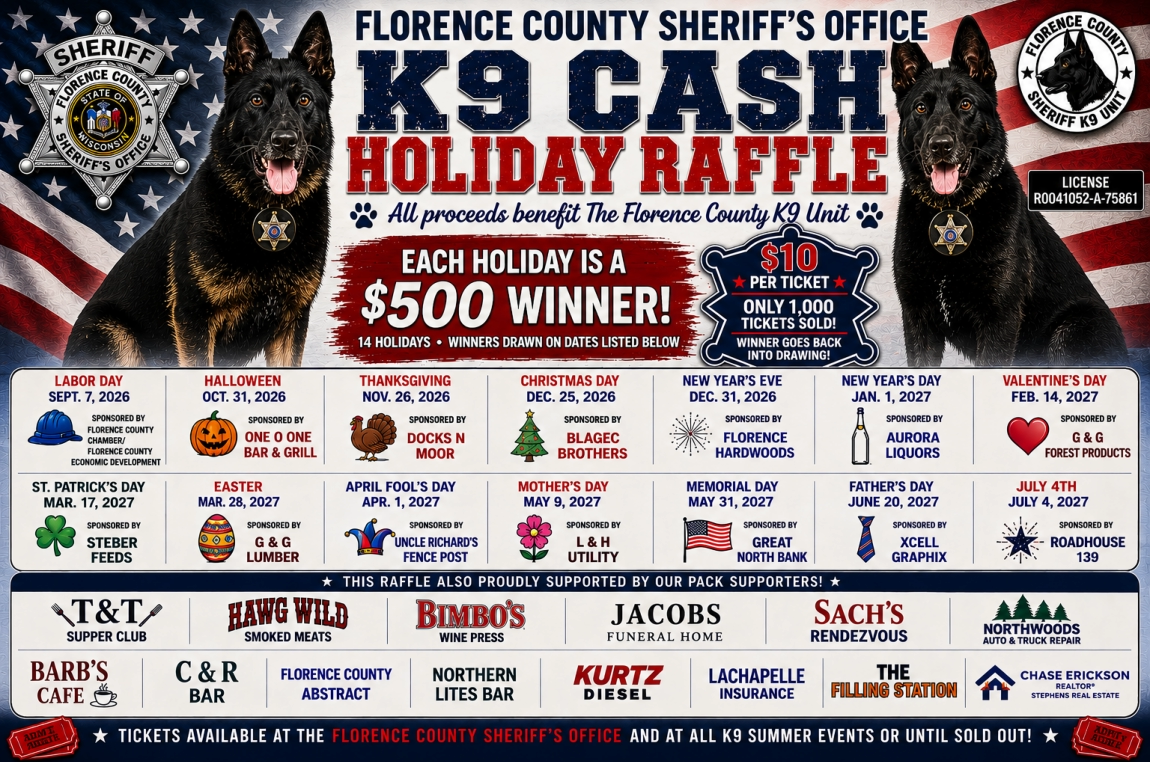 Florence County Sheriff's Office K9 Cash Holiday Raffle - Police K9 Fundraiser