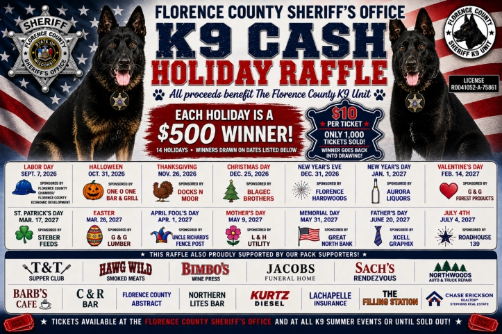 Florence County Sheriff's Office K9 Cash Holiday Raffle - Police K9 Fundraiser